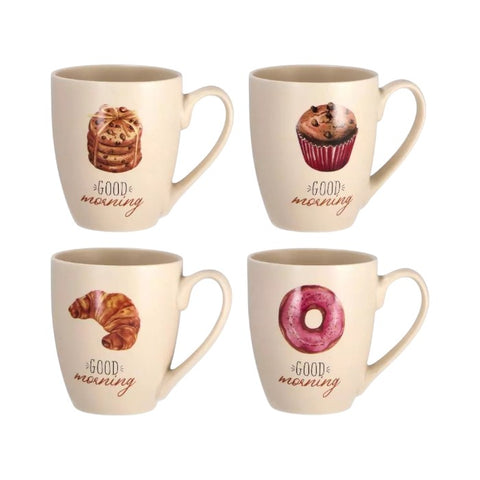 Tazza Mug in Porcellana – 4 Varianti Decoro – 400 ml – Ø 9×H 10,5 cm