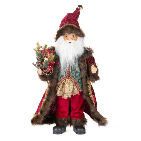 Decorazione Natalizia "Babbo Natale PortaSlitta" 46cm