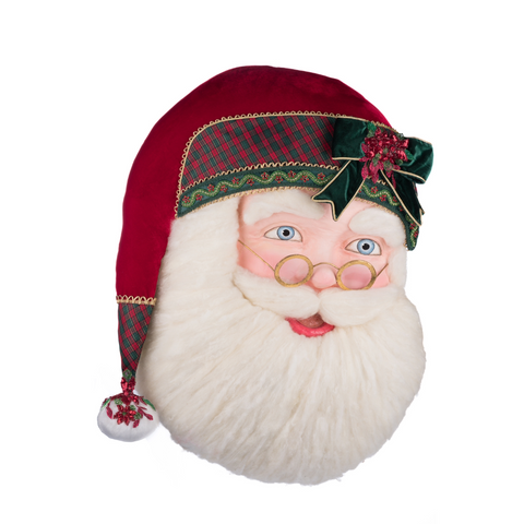 Wall Santa Claus with Glasses and Hat 65cm