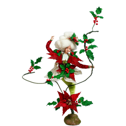 Lady Poinsettia Decorativa Goodwill by Mark Roberts - Rosso/Verde 70 cm