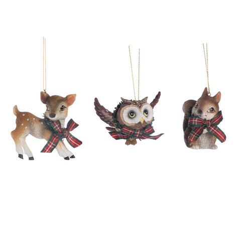 Christmas Animal Decorations 9cm