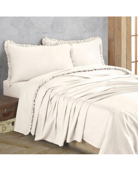 SHEETS WITH IVORY DOUBLE PILLOWCASES