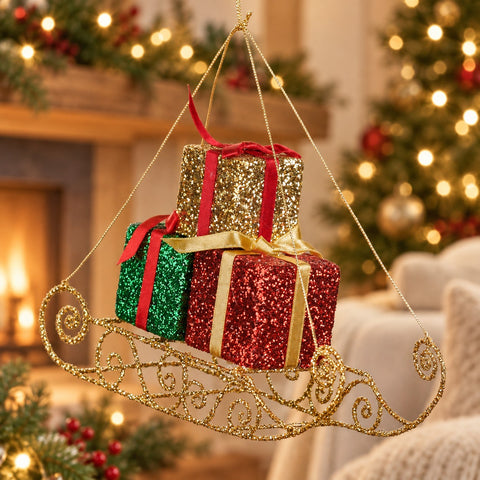 Christmas Decoration "Gift Sleigh" 20cm