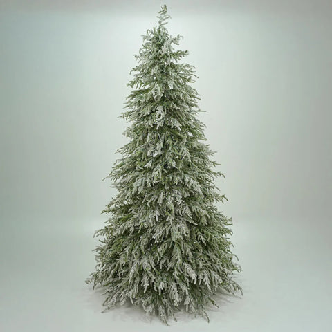 Albero di Natale Courmayeur Innevato Slim con Luci LED – 1200 / 1600 / 2000 LED – Fino a 19.955 Tips