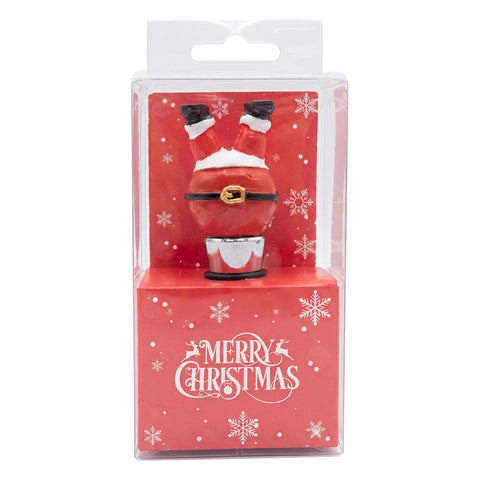 Tappo per Bottiglia Natalizio Babbo Natale - Clayre & Eef, 4x4x8 cm