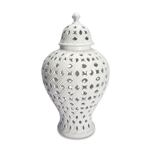 Vaso Potica Intrecci in Porcellana Bianca - 21x35cm