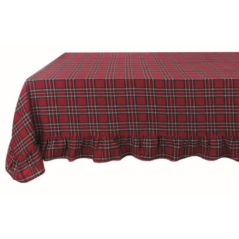 Tartan tablecloth with ruffles