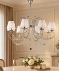 Lampadario Classico in Ferro Cromato o Dorato con o senza Paralumi – Bonetti Illumina Magda, 5 e 8 Luci ambientata