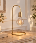 Lampada da Tavolo Moderna in Ferro Bronzato Spazzolato – Bonetti Illumina Polish, 1 Luce, Ø17 cm ambientata