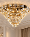Plafoniera Classica in Ferro e Ottone Dorato con Strass – Bonetti Illumina Vladimir, 6 e 8 Luci ambientata