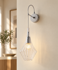 Applique Moderna con Vetri Pyrex Trasparenti, Ambra o Grigi – Bonetti Illumina Zeus, 1 Luce ambientata