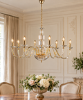 Lampadario Classico in Ferro Dorato e Cristallo – Bonetti Illumina Franz, 3, 5, 6 e 8 Luci ambientata
