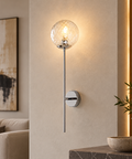 Applique Moderna in Ferro Cromato o Bronzato con Sfere in Vetro – Bonetti Illumina Demetra, 1 e 2 Luci ambientata