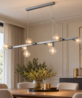 Lampada a Sospensione Classica in Ferro Nero e Oro o Bianco e Argento – Bonetti Illumina Fabian, 5, 6 e 8 Luci ambientata