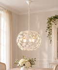 Lampadario Shabby Chic in Ferro Bianco o Avorio e Oro con Strass – Be Light Edera, 1 e 3 Luci ambientata