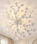Plafoniera Shabby Chic in Ferro Bianco o Avorio e Oro con Strass – Be Light Edera, 4 e 6 Luci ambientata