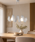 Lampada a Sospensione Moderna in Ferro Bianco, Tortora o Grigio – Be Light Helix, 1 e 2 Luci ambientata
