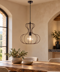 Lampada a Sospensione Vintage in Ferro Nero e Rame, Bianco e Argento o Oro – Be Light Titty, 1 Luce, Ø35 cm ambientata