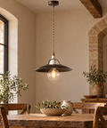 Lampada a Sospensione Vintage in Ferro Marrone e Oro o Bianco e Argento – Be Light Cantina, 1 Luce, Ø30 cm ambientata