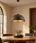 Lampada a Sospensione Industrial in Ferro con Decori Oro, Argento, Rame o Ruggine – Be Light Marcus, 1 Luce ambientata