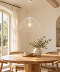Lampadario Vintage in Ferro Bianco Shabby, Oro o Ruggine – Be Light Pagoda, 1 Luce, Ø45 cm ambientata