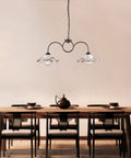 Lampadario Vintage in Ferro con Diffusori in Ceramica Decorata – Be Light Anemone, 2 Luci, 81x30 cm ambientata - foto ufficiale Bonetti