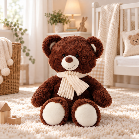 Orsetto Dolce in Peluche con Sciarpa - 30x20x50 cm