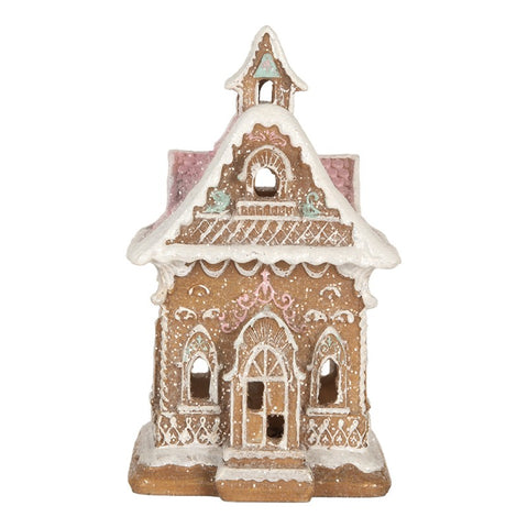 Casetta di Pan di Zenzero Luminosa a LED - Clayre & Eef, 9x10x15 cm