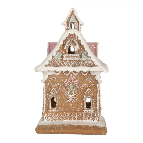 Casetta di Pan di Zenzero Luminosa a LED - Clayre & Eef, 9x10x15 cm