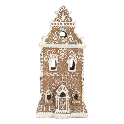 Casetta di Pan di Zenzero Luminosa a LED - Clayre & Eef, 9x7x18 cm