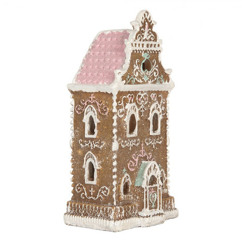 Casetta di Pan di Zenzero Luminosa a LED - Clayre & Eef, 9x7x18 cm