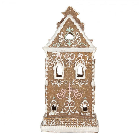 Casetta di Pan di Zenzero Luminosa a LED - Clayre & Eef, 9x7x18 cm