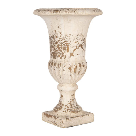 Vaso Decorativo ad Anfora Beige Effetto Anticato - Clayre & Eef, Ø 25x42 cm