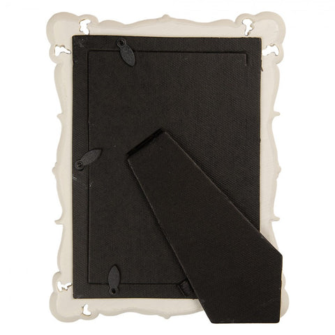 Cornice portafoto decorata in plastica – 16x2x21 cm (foto 10x15 cm, beige) by Clayre & Eef