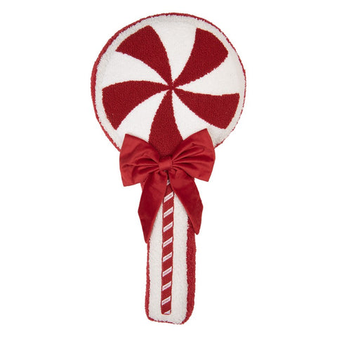 Cuscino Decorativo Sagomato Lecca-Lecca Rosso e Bianco - Clayre & Eef, 25x53x4 cm