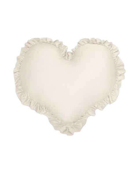 WHITE HEART CUSHION WITH GALETTA