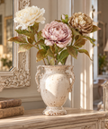 Fiori artificiali Gardena Blanc MariClò bianco, rosa e beige in vaso