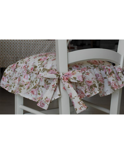 Pink and green flowers chair cover