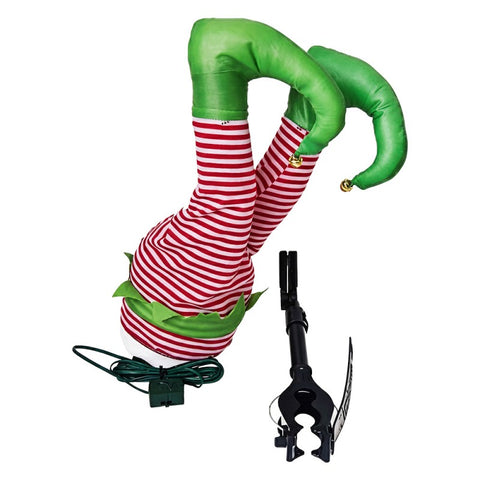 Decorazione Gambe di Elfo Verde e Rosso - Clayre & Eef, 35 cm