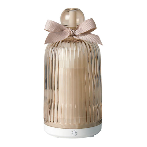 Diffuseur Électrique de Brume Parfumée Les Intemporelles 100 ml – Diffusore Elettrico in Vetro Strié Rosé con Luce – Mathilde M