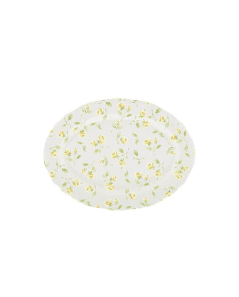 OVAL CERAMIC TRAY "FLORET FULL YELLOW"