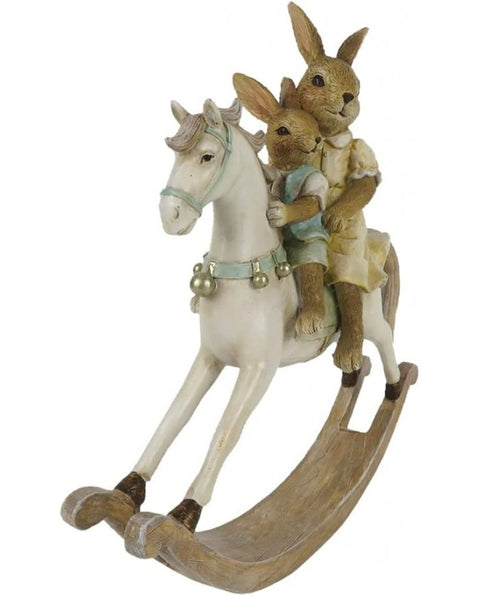 "Bunnies on Rocking Horse" Decoration