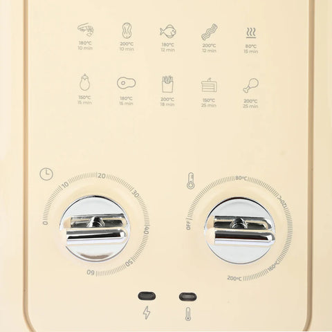 Friggitrice ad Aria Retrò "Epoque" Crema Acciaio Inox - 5LT 1500W, Estia Home
