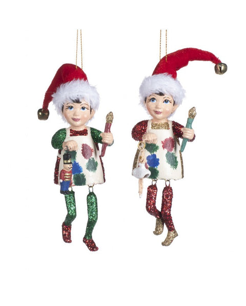 PENDANT ELVES DANGLING LEGS SANTA'S WORKSHOP