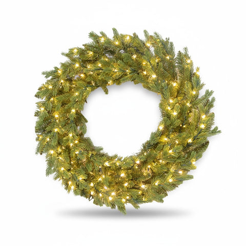 Ghirlanda di Natale con Luci LED 200 – Verde in PE+PVC Ø 60 cm