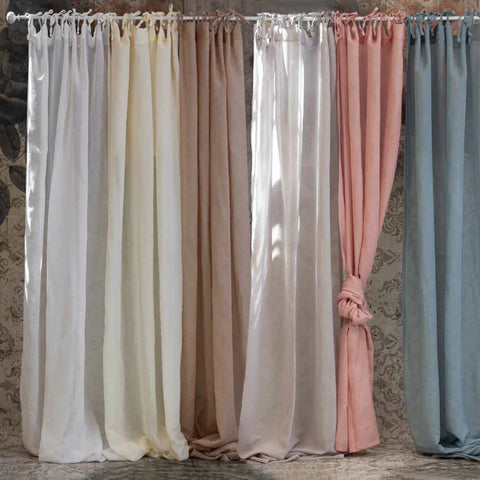 Pair of Soleil linen curtains