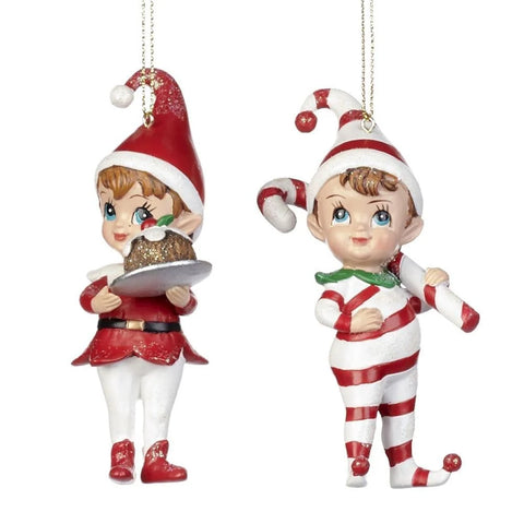 Addobbo Elfi Aiutanti di Babbo Natale 12cm