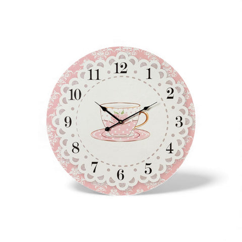 Orologio da Parete Rotondo 58 cm con Tazzina – L’Arte di Nacchi – Shabby Chic in Ferro