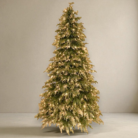 Albero di Natale Courmayeur Innevato Slim con Luci LED – 1200 / 1600 / 2000 LED – Fino a 19.955 Tips