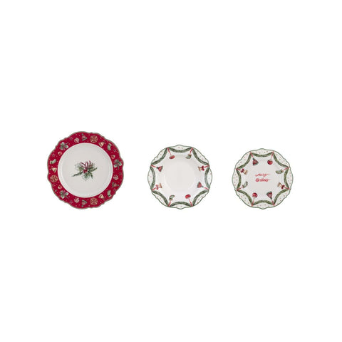 Set of 3x6 Flat and Deep Fruit Plates 27x27x2